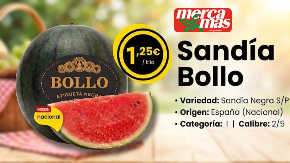 Sandía Bollo de origen nacional en oferta en Mercamás Casal