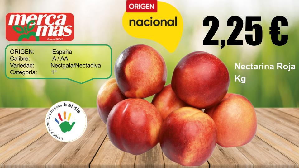 Nectarina roja de origen nacional en oferta en Mercamás Casal