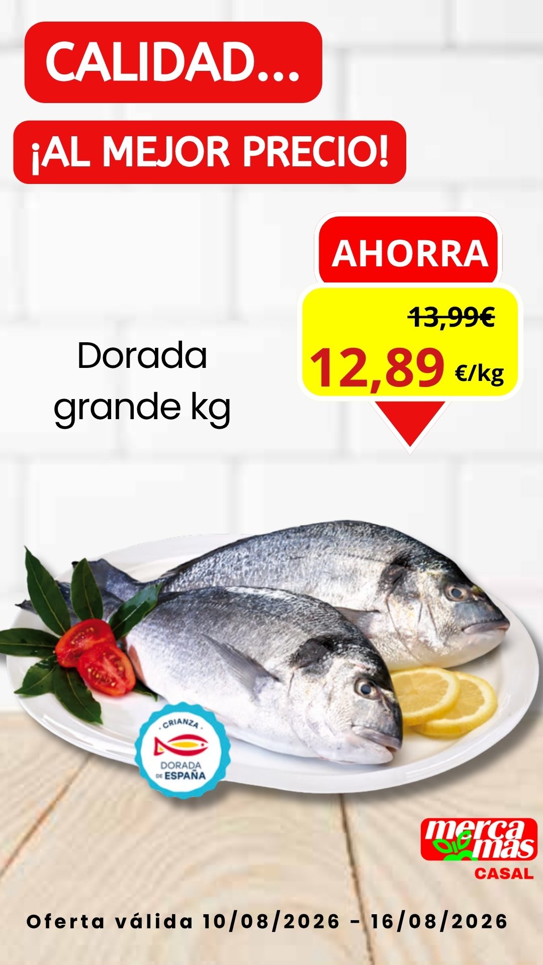 Oferta dorada grande en Mercamas Casal