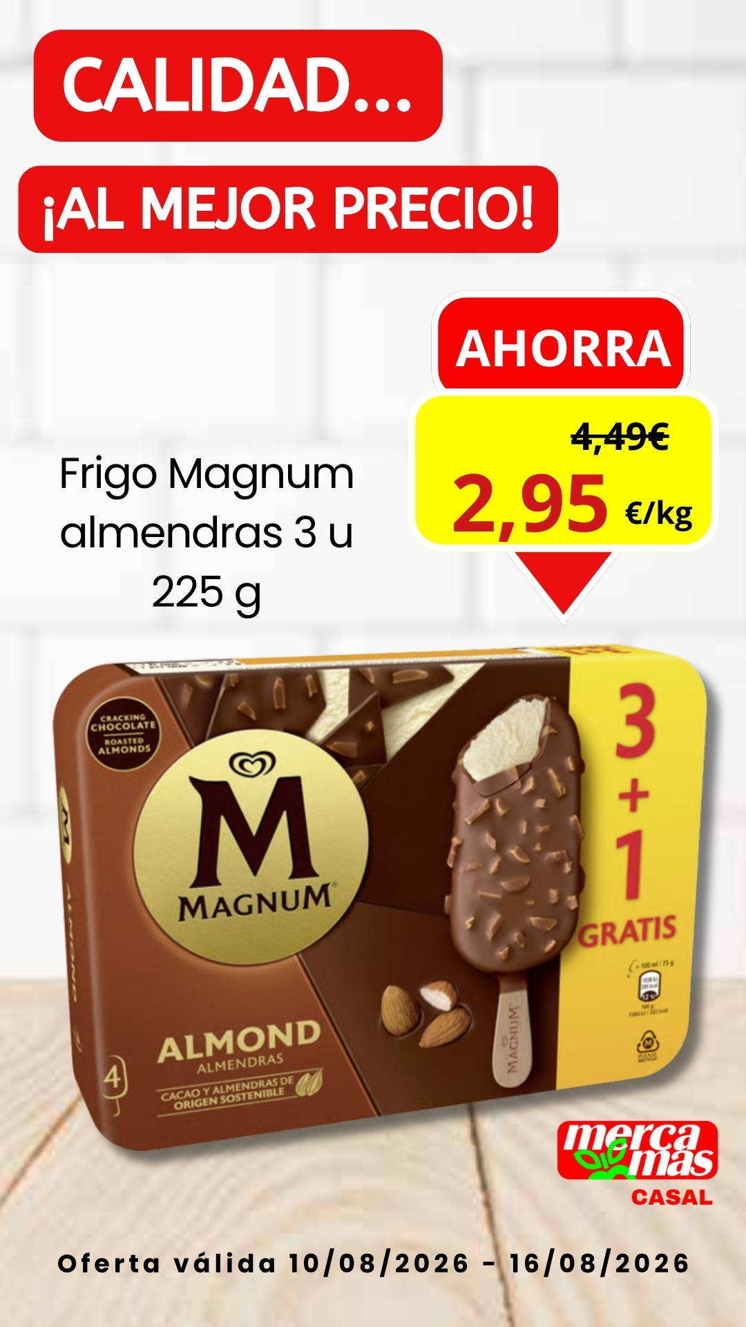 Oferta Magnum Almendras pack 3 unidades en Mercamas Casal