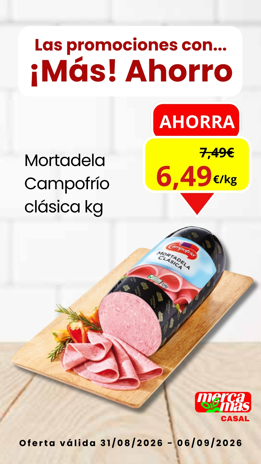 Mortadela Campofrío clásica en oferta en Mercamás Casal