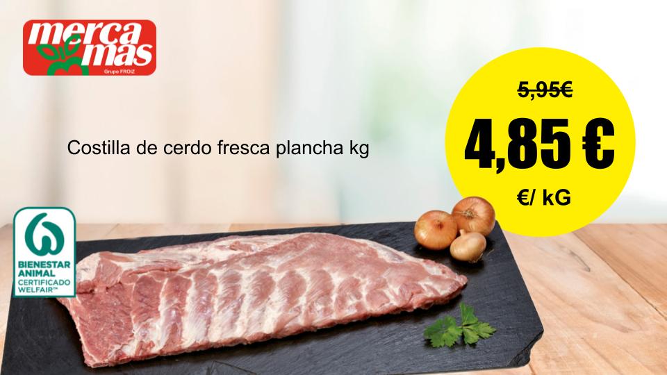 Costilla de cerdo fresca para plancha en oferta en Mercamás Casal