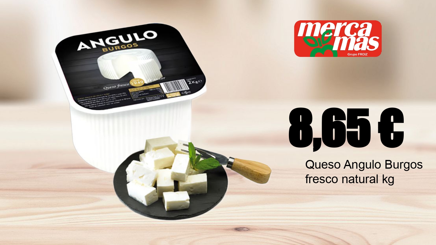 Queso Angulo Burgos fresco natural en Mercamas Casal