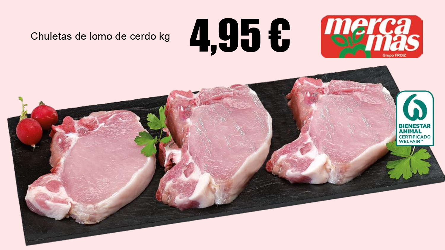 Chuletas de lomo de cerdo en oferta en Mercamas Casal