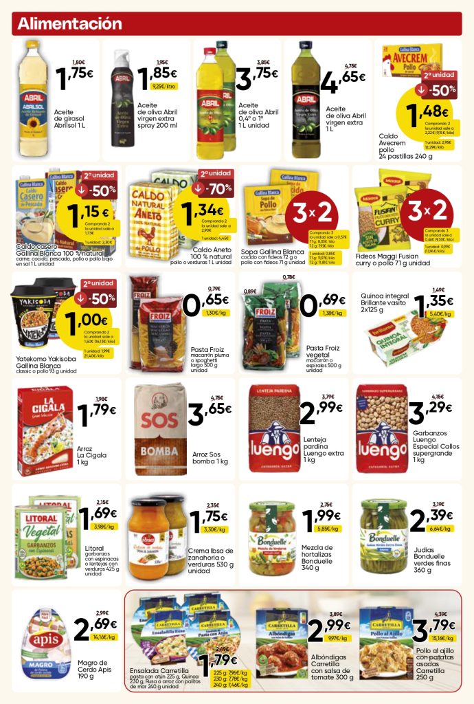 Ofertas de alimentación Mercamás Casal agosto y septiembre 2026