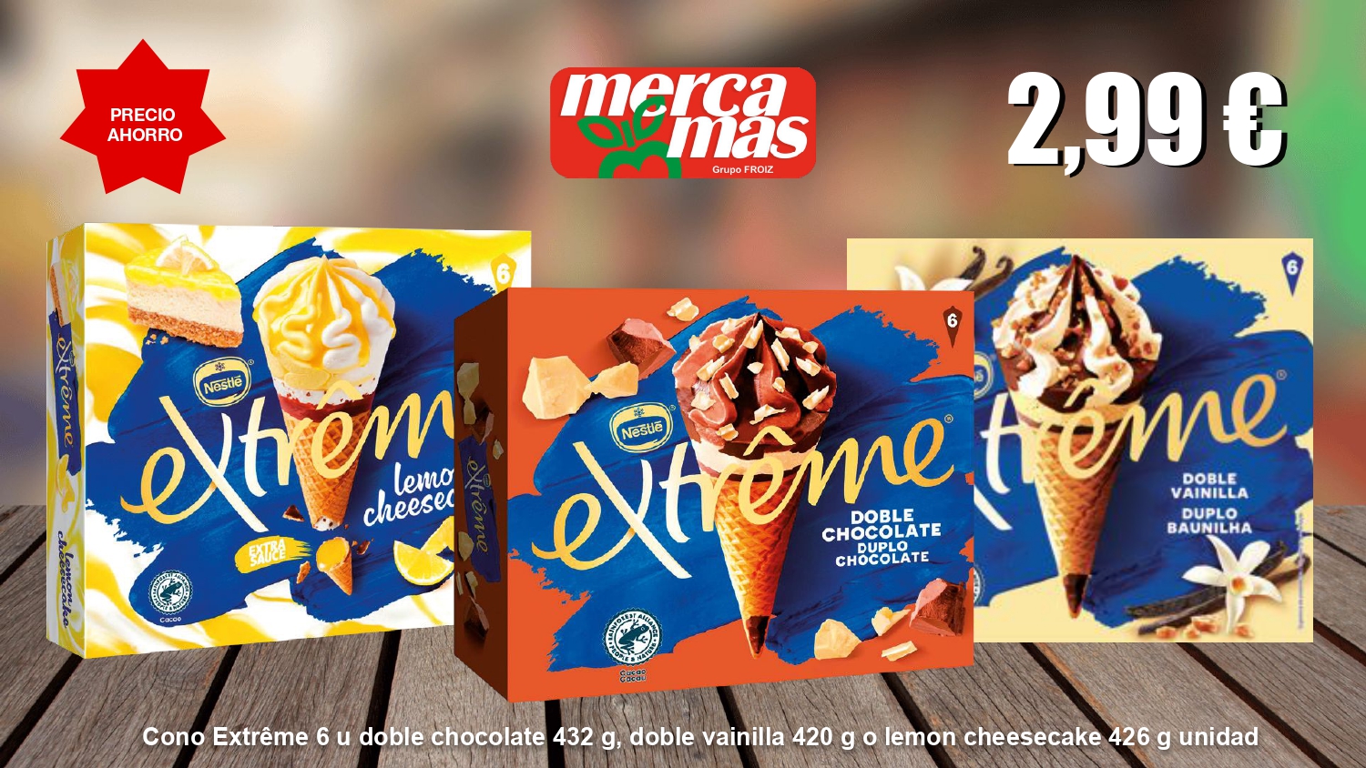 Helados Nestlé Extrême de varios sabores en oferta en Mercamas Casal