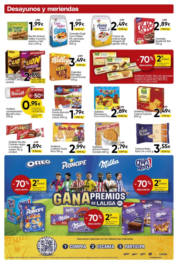 Ofertas para desayunos y meriendas Mercamás Casal