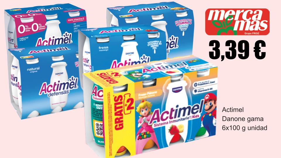 Actimel Danone gama 6 x 100 g en oferta en Mercamás Casal