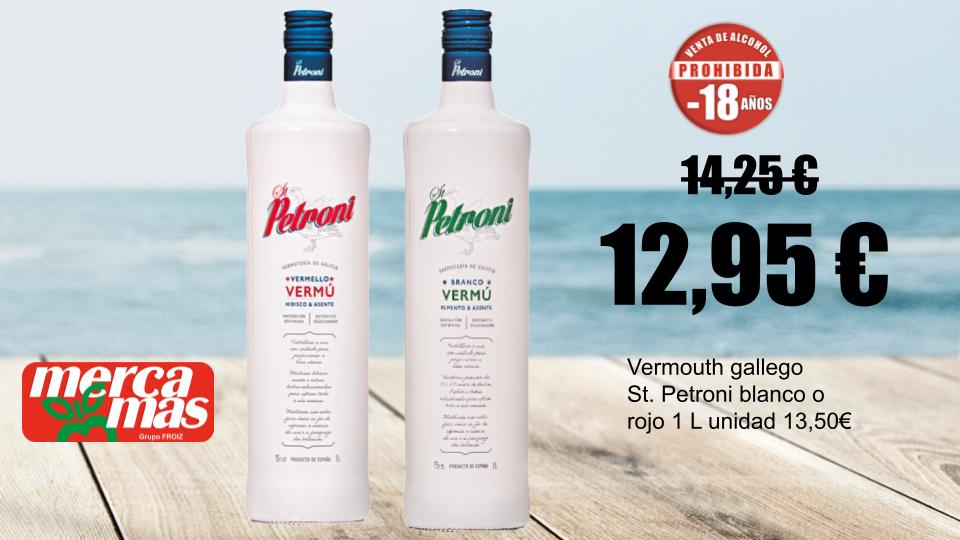 Vermú gallego St. Petroni blanco o rojo 1 L en oferta en Mercamás Casal