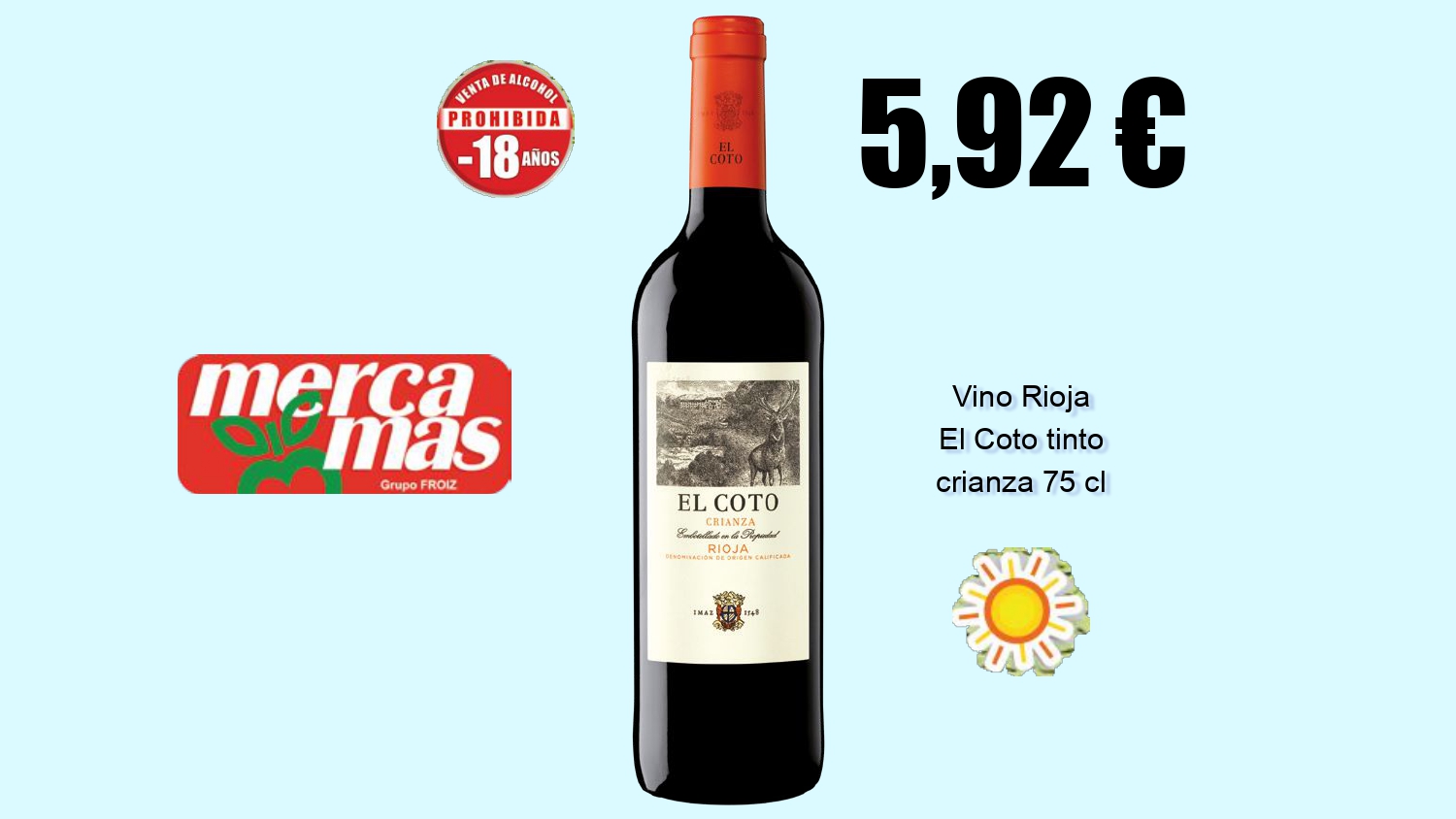 Vino Rioja El Coto tinto crianza 75 cl en oferta en Mercamas Casal