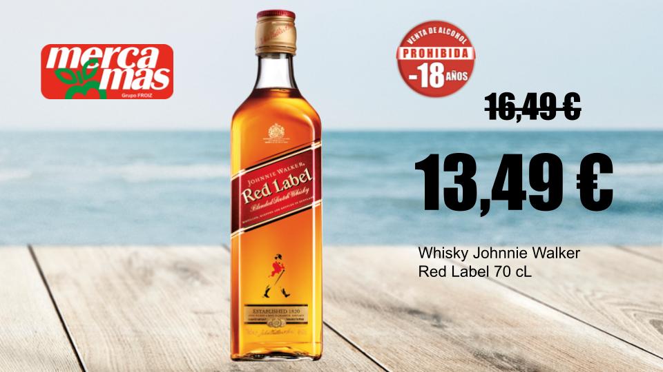 Whisky Johnnie Walker Red Label 70 cl en oferta en Mercamás Casal