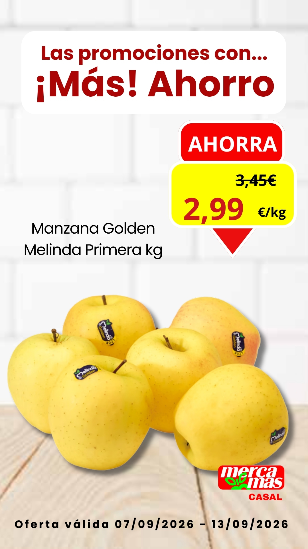 Manzana Golden Melinda Primera en oferta en Mercamás Casal