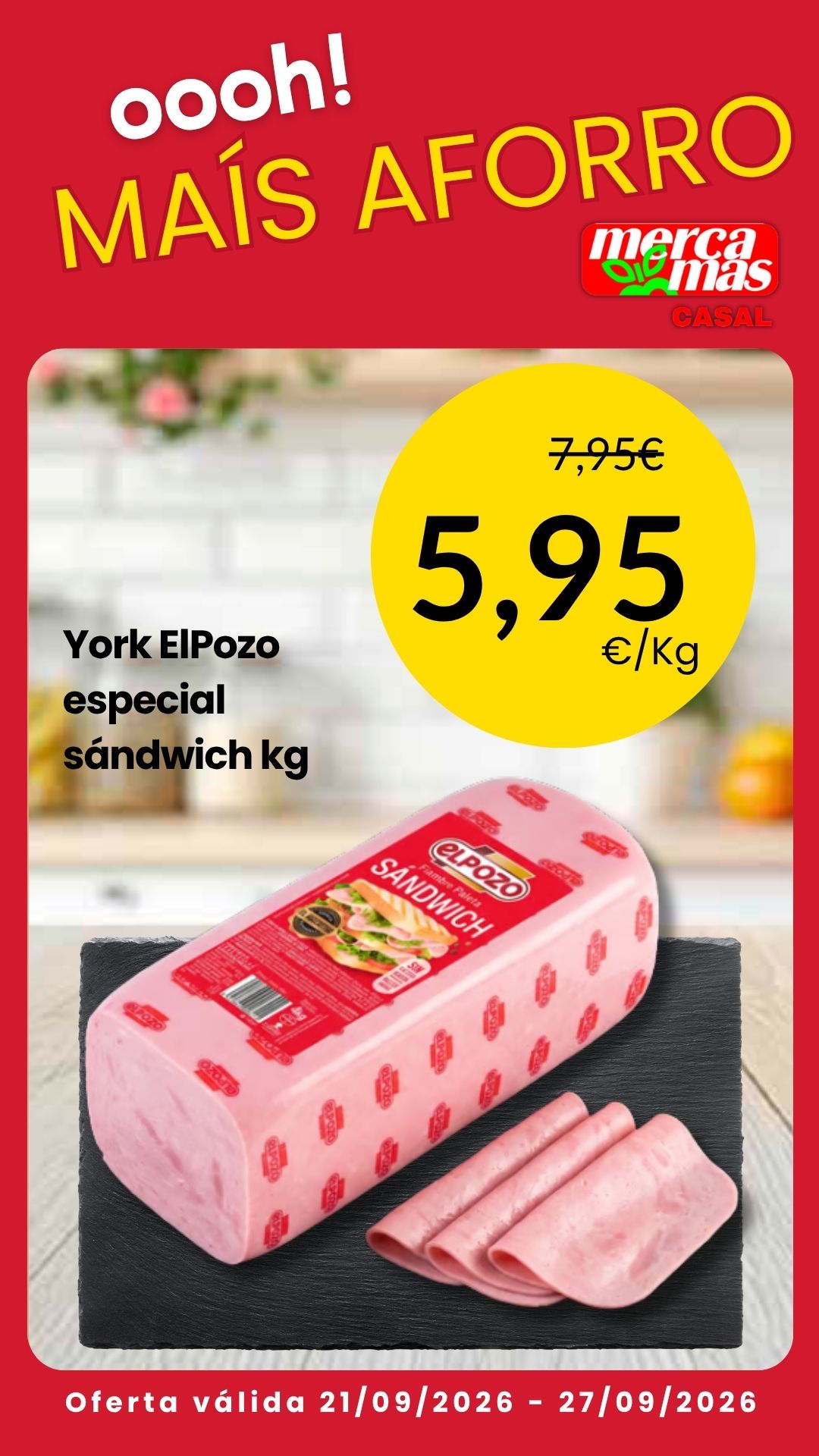 York ElPozo especial sándwich en oferta en Mercamas Casal