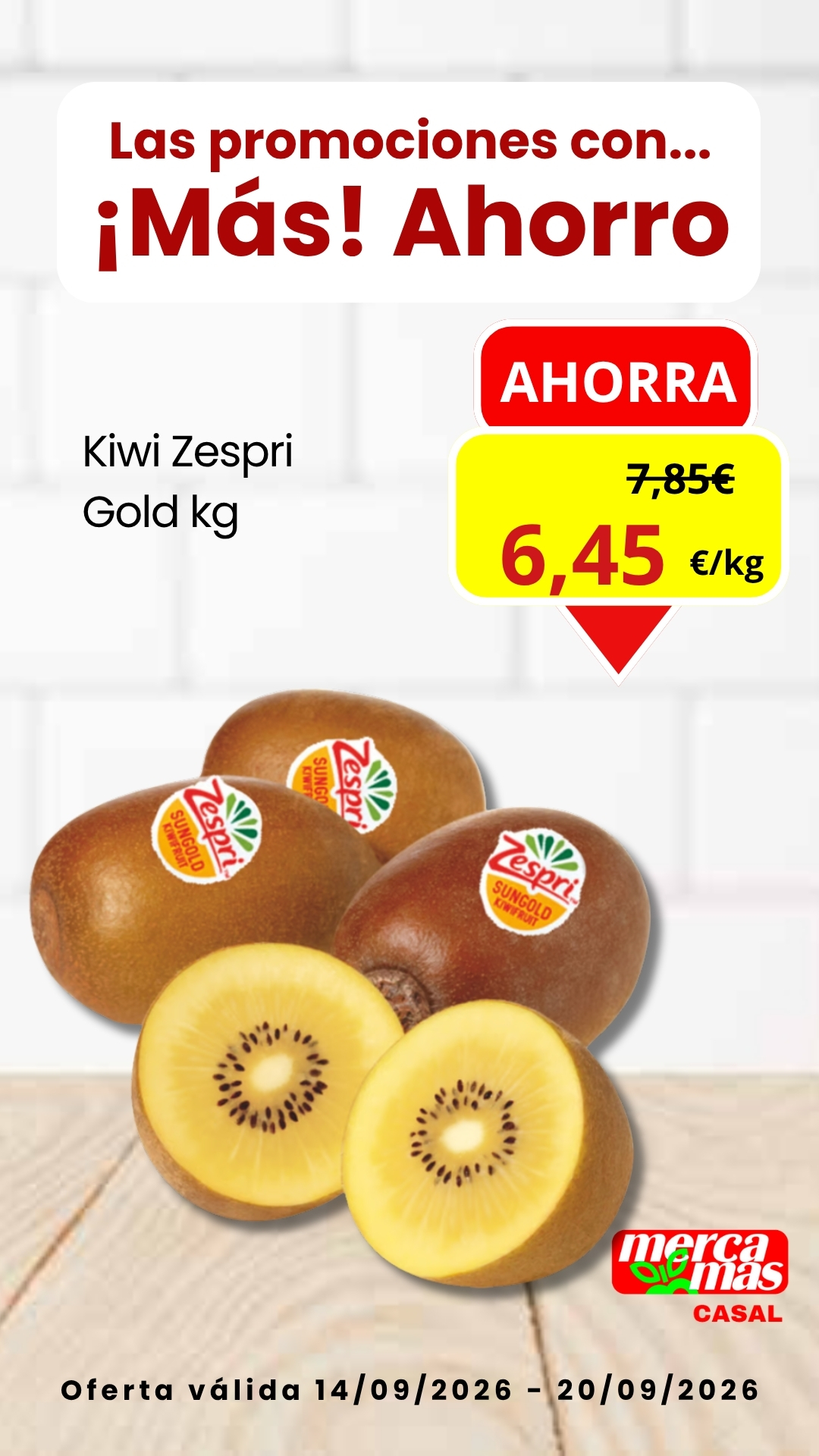 Kiwi Zespri Gold en oferta en Mercamás Casal