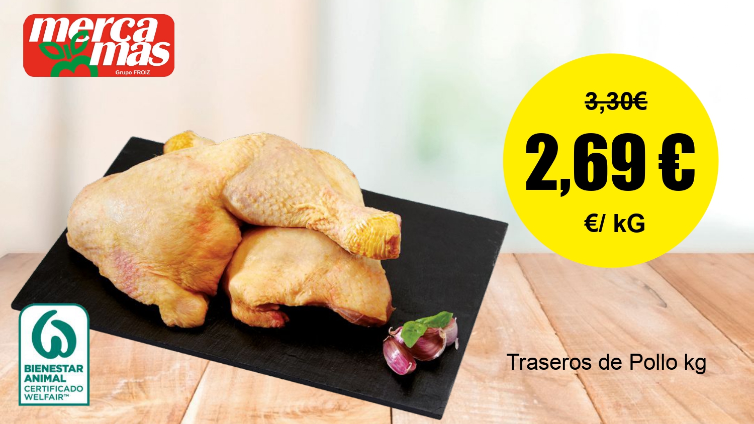 Traseros de pollo en oferta en Mercamás Casal