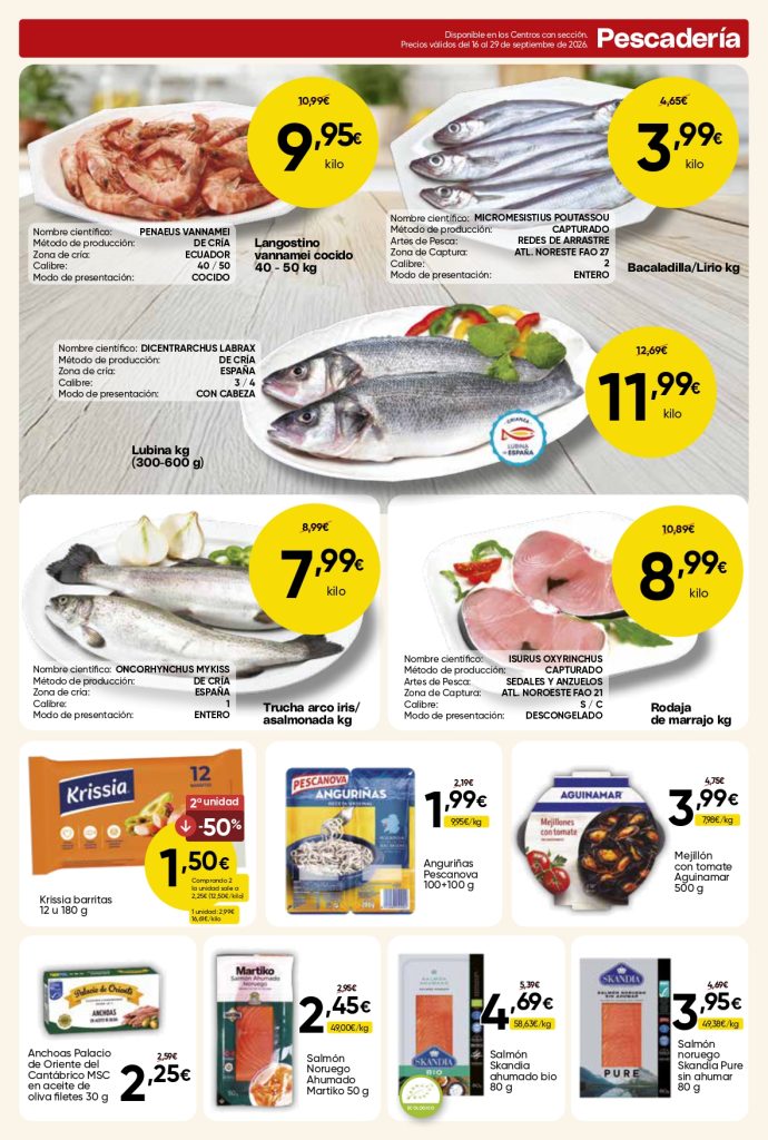 Ofertas de pescadería del folleto Mercamás Casal