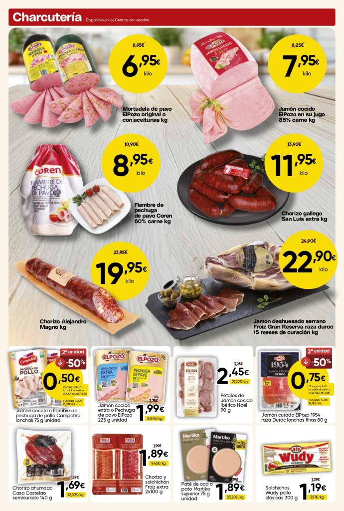 Ofertas de charcutería del folleto Mercamás Casal