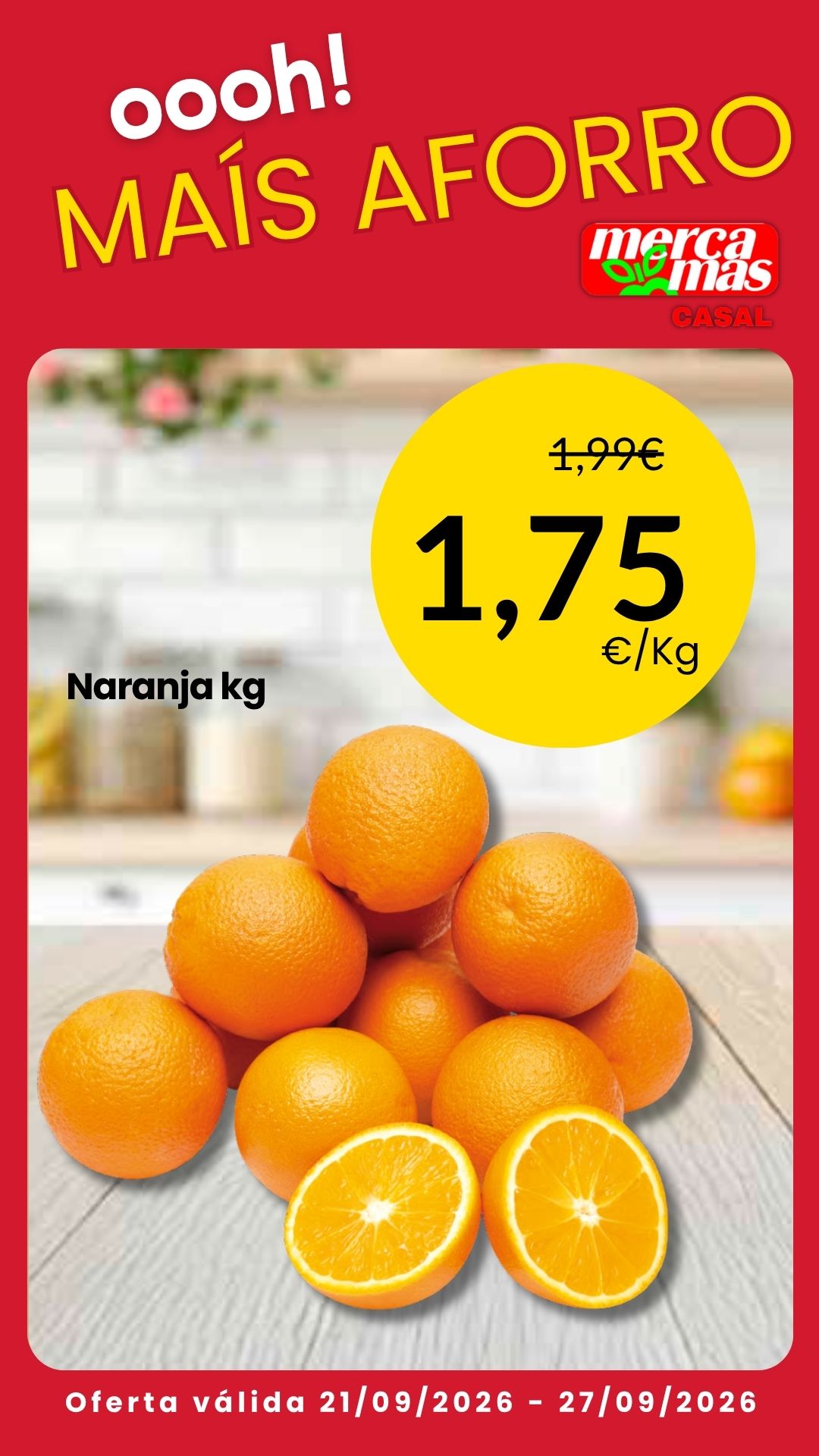 Naranjas por kilo en oferta en Mercamas Casal