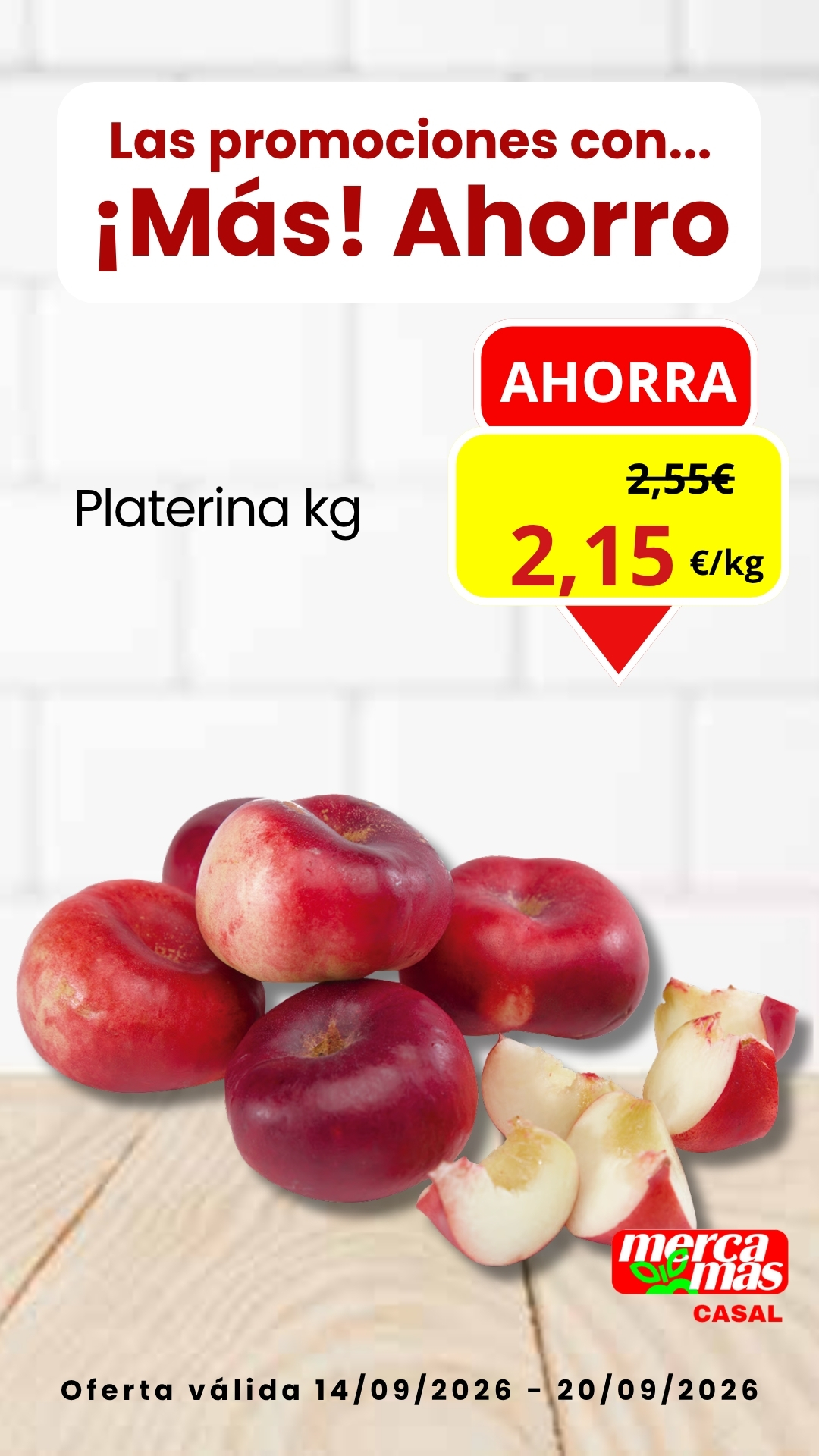 Platerina fresca en oferta en Mercamás Casal