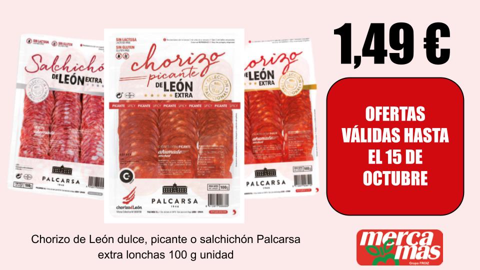 Chorizo de León y salchichón Palcarsa en Mercamas Casal