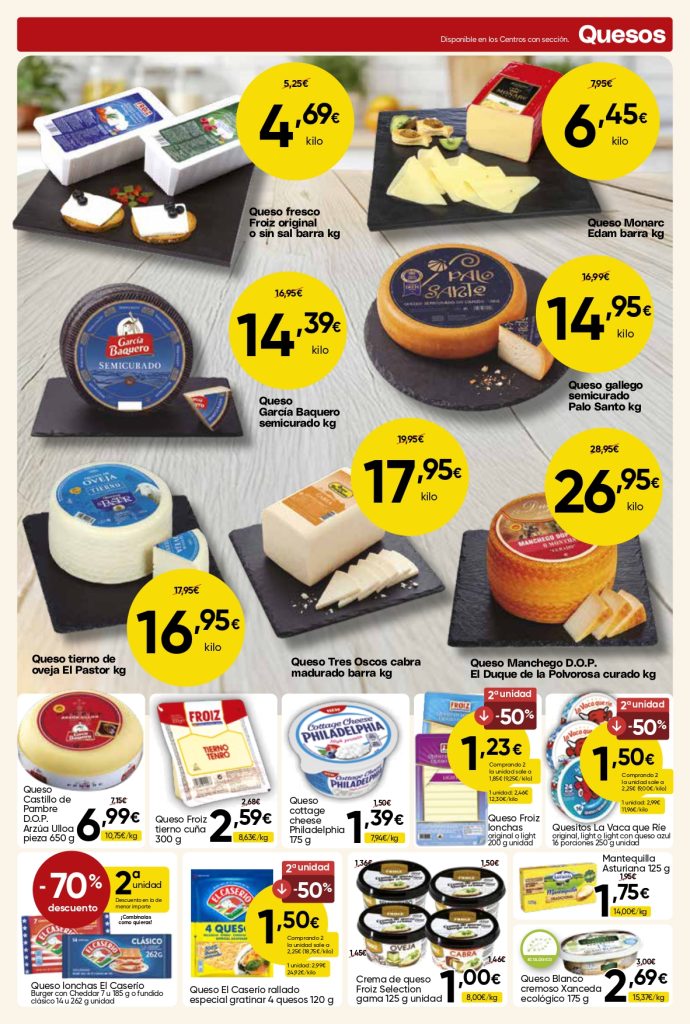 Ofertas de quesos del folleto Mercamás Casal