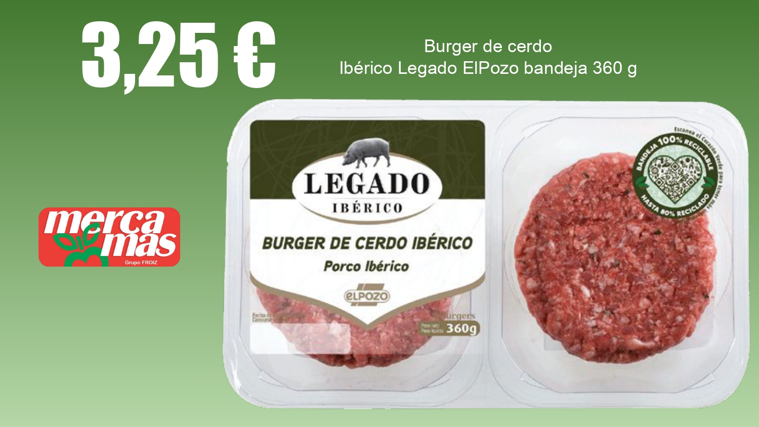 Burger de cerdo ibérico Legado ElPozo