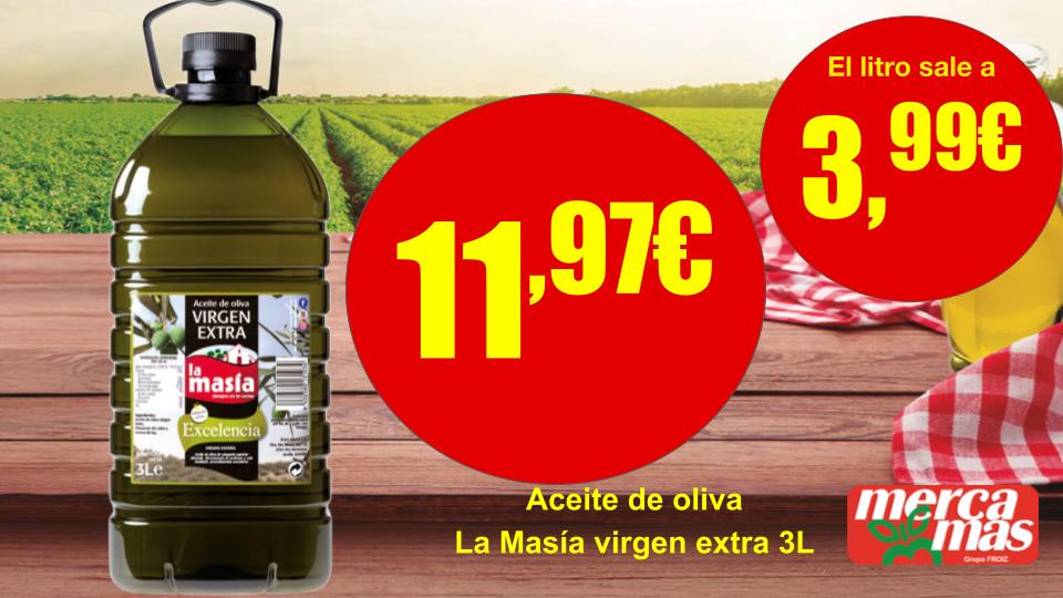 Aceite de oliva virgen extra La Masía 3 litros en Mercamas Casal