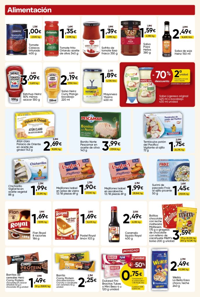 Ofertas de alimentación del folleto Mercamás Casal