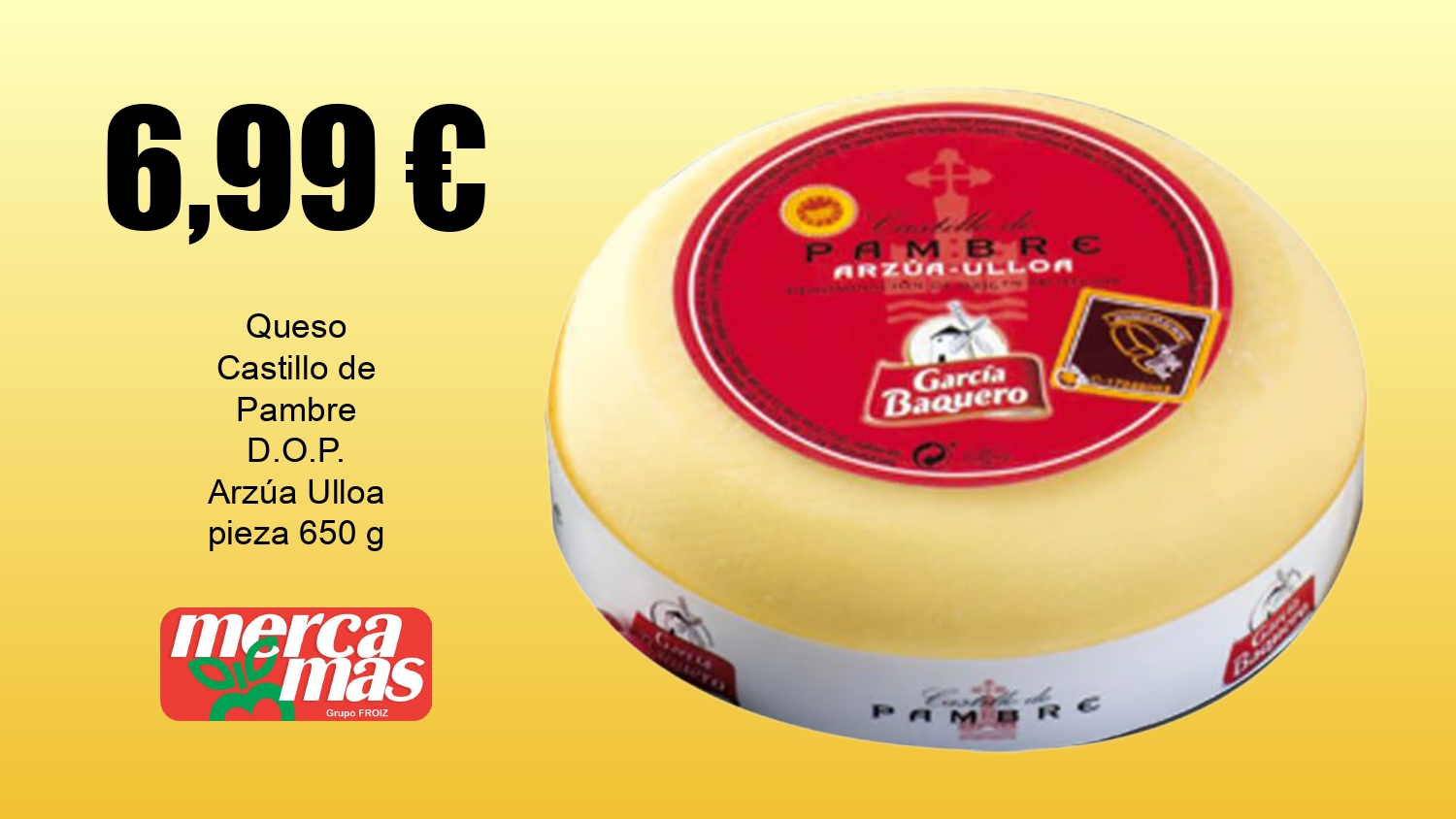 Queso Castillo de Pambre DOP Arzúa-Ulloa 650 g en oferta en Mercamás Casal