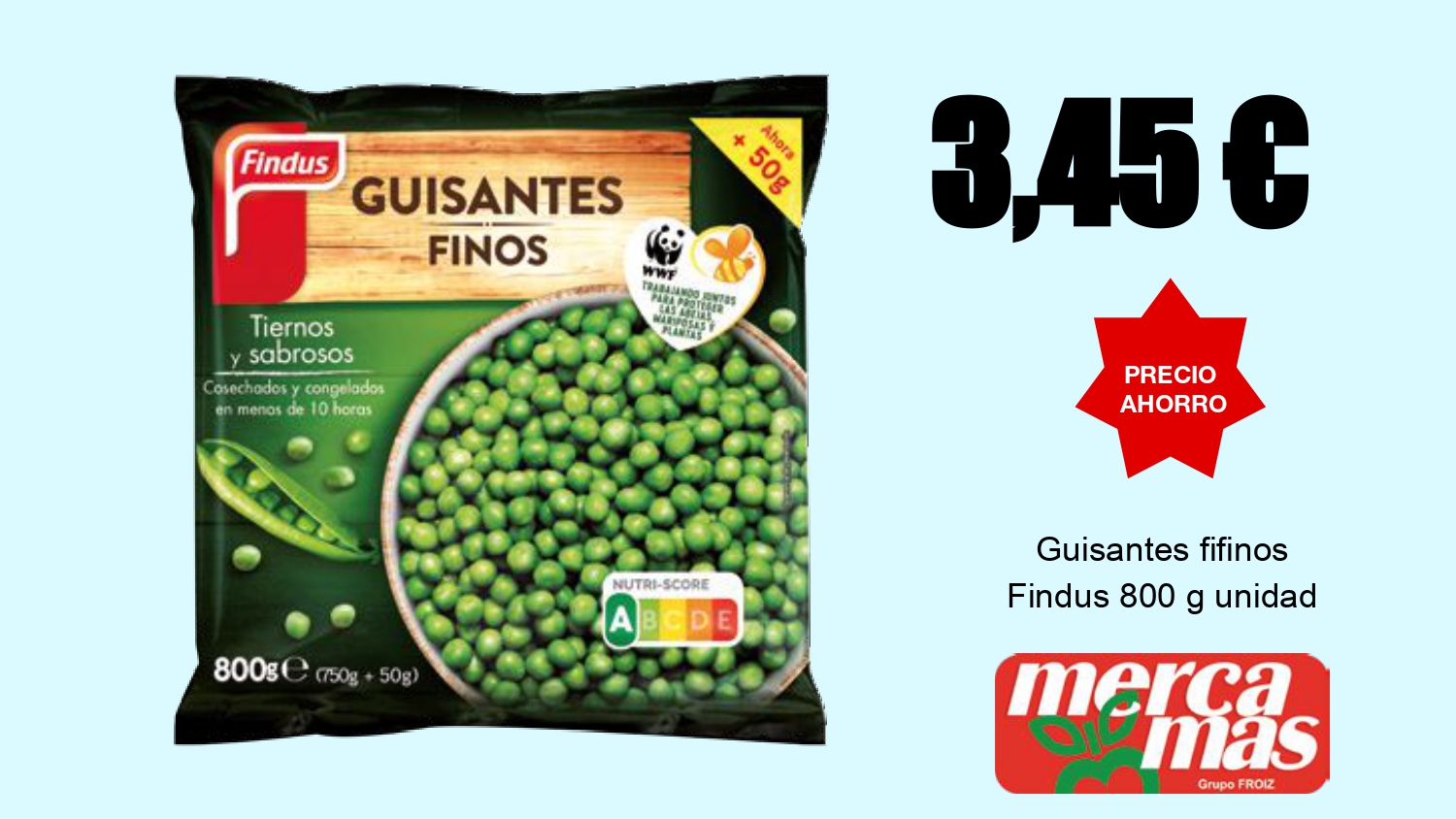 Guisantes finos Findus 800 g en oferta en Mercamás Casal