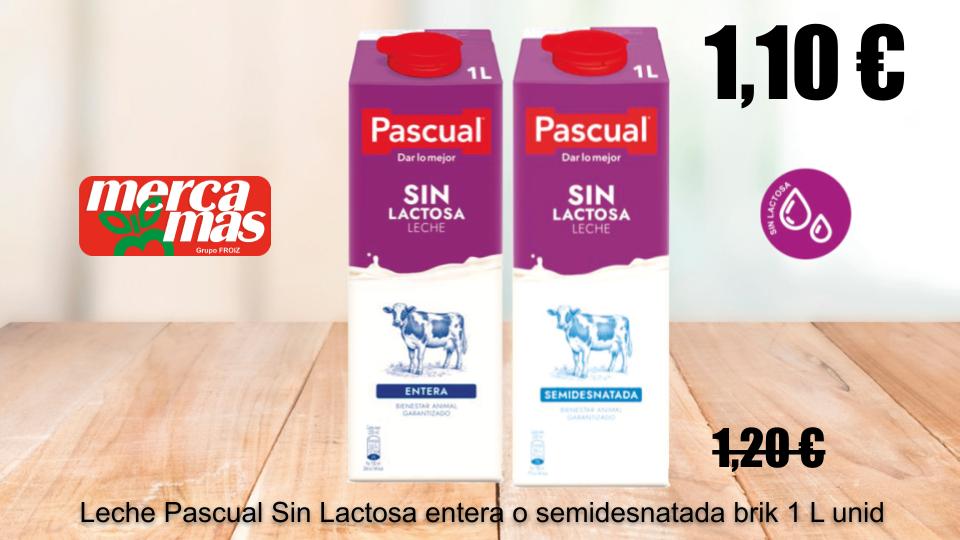 Leche Pascual sin lactosa entera o semidesnatada en Mercamas Casal