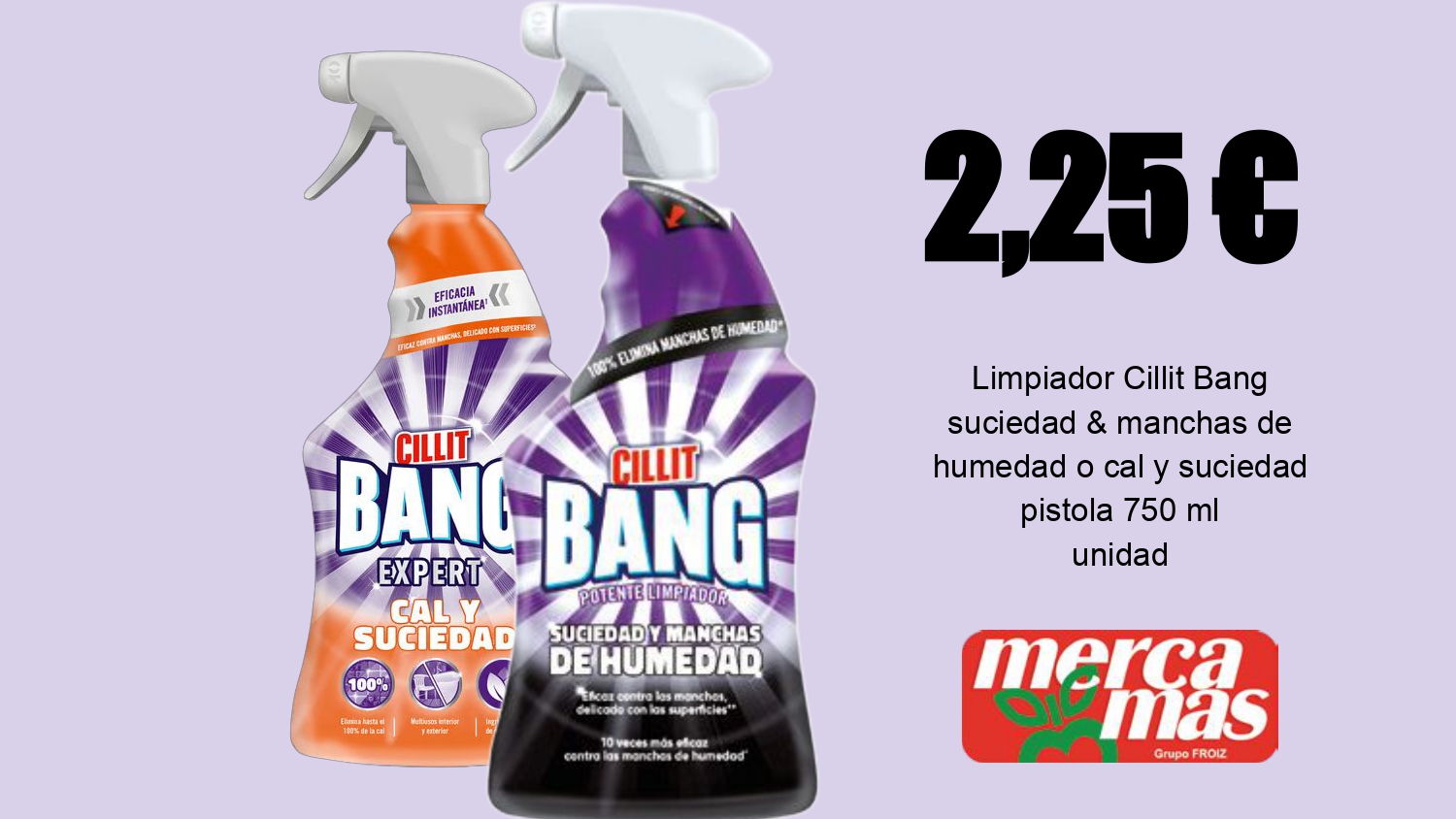 Limpiador Cillit Bang cal y suciedad o manchas de humedad 750 ml en oferta en Mercamás Casal