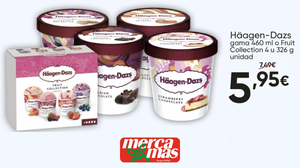 Helados Häagen-Dazs gama 460 ml o Fruit Collection en oferta en Mercamás Casal