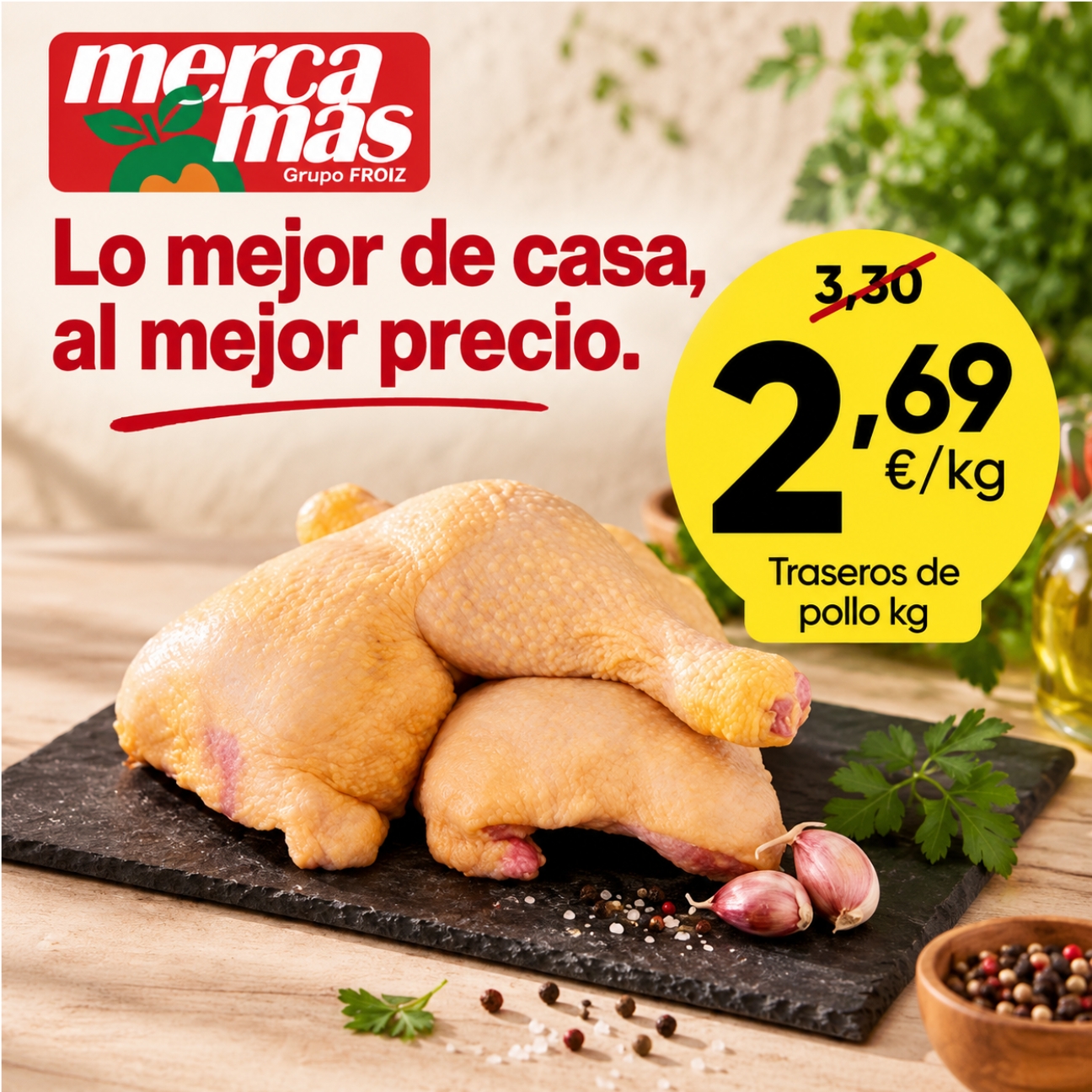 Traseros de pollo en oferta en Mercamas Casal