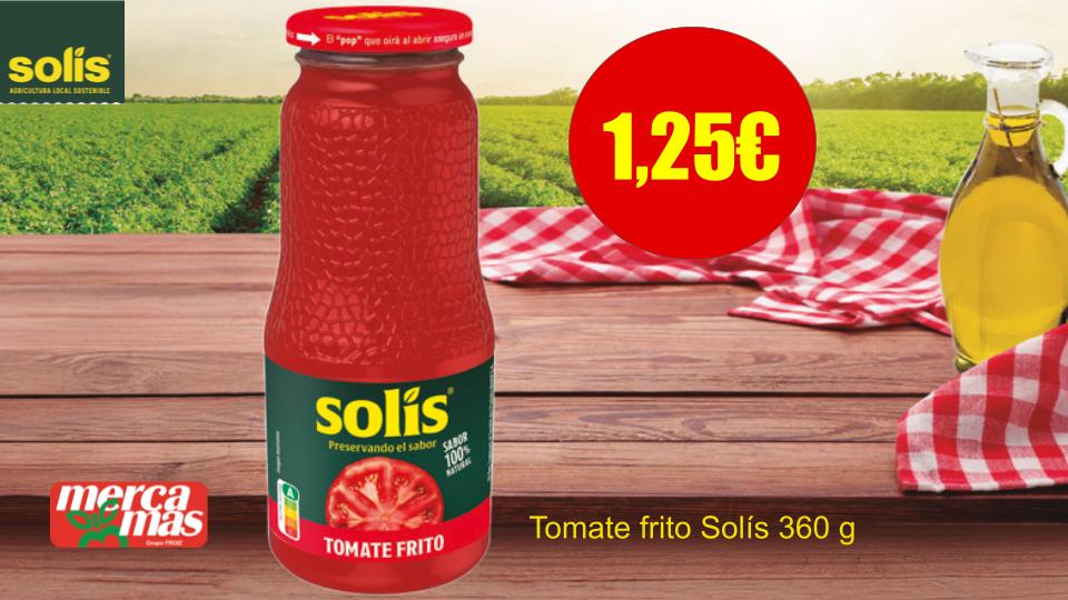 Tarro de tomate frito Solís de 360 g en oferta a 1,25 € en Mercamás Casal.
